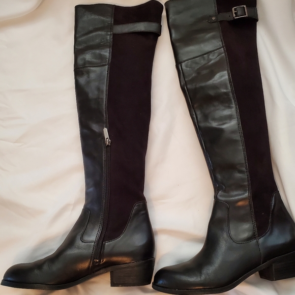 Sam Edelman Jacob black leather and stretch fabric over the knee boots. Size 6.5 - Picture 1 of 12